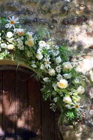 Garland on outside of church