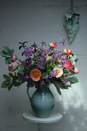 Spring arrangement in flower studio