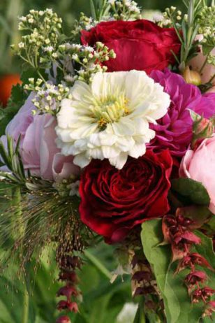 Autumn bouquet with Zinnias