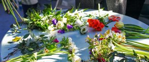 flowers picked, stripped and ready to arrange