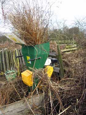 Shredder being used to compost flower material by G&G
